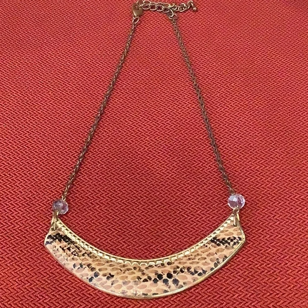 Snake skin statement necklace 16 inch with 3 inch extender